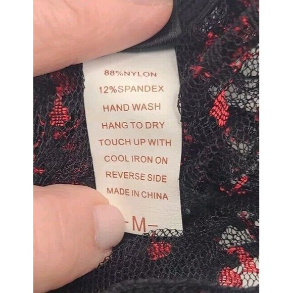 Vtg Frederick's Of Hollywood SEDUCTION BLACK RED LACE CROTCHLESS Panties Sz M - Picture 8 of 11